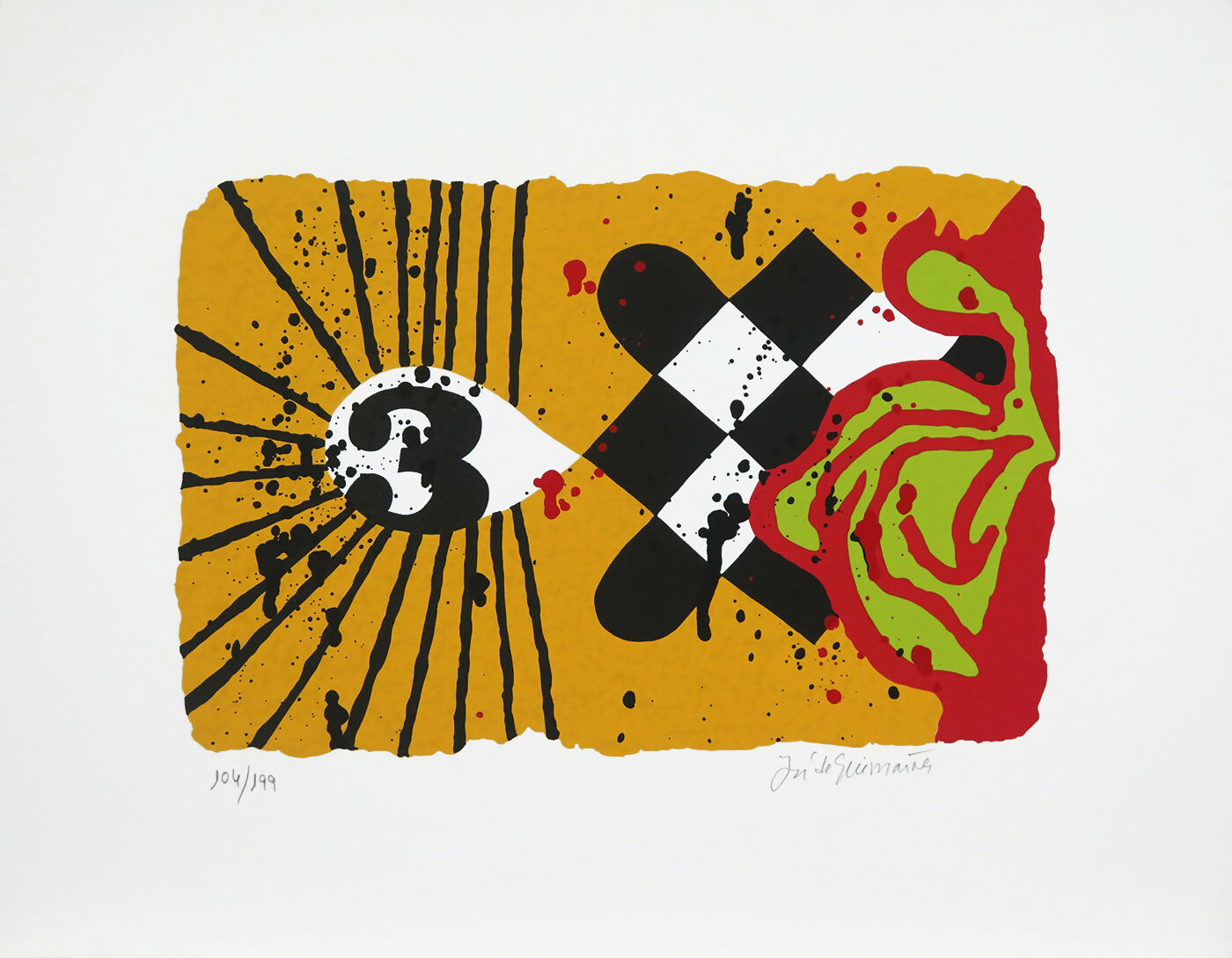 CR2917-Jose-de-Guimaraes-Serie-desenhos-na-areia-serigrafia-sobre-papel-no-104-199-mancha20x30total-34x43-cm2021