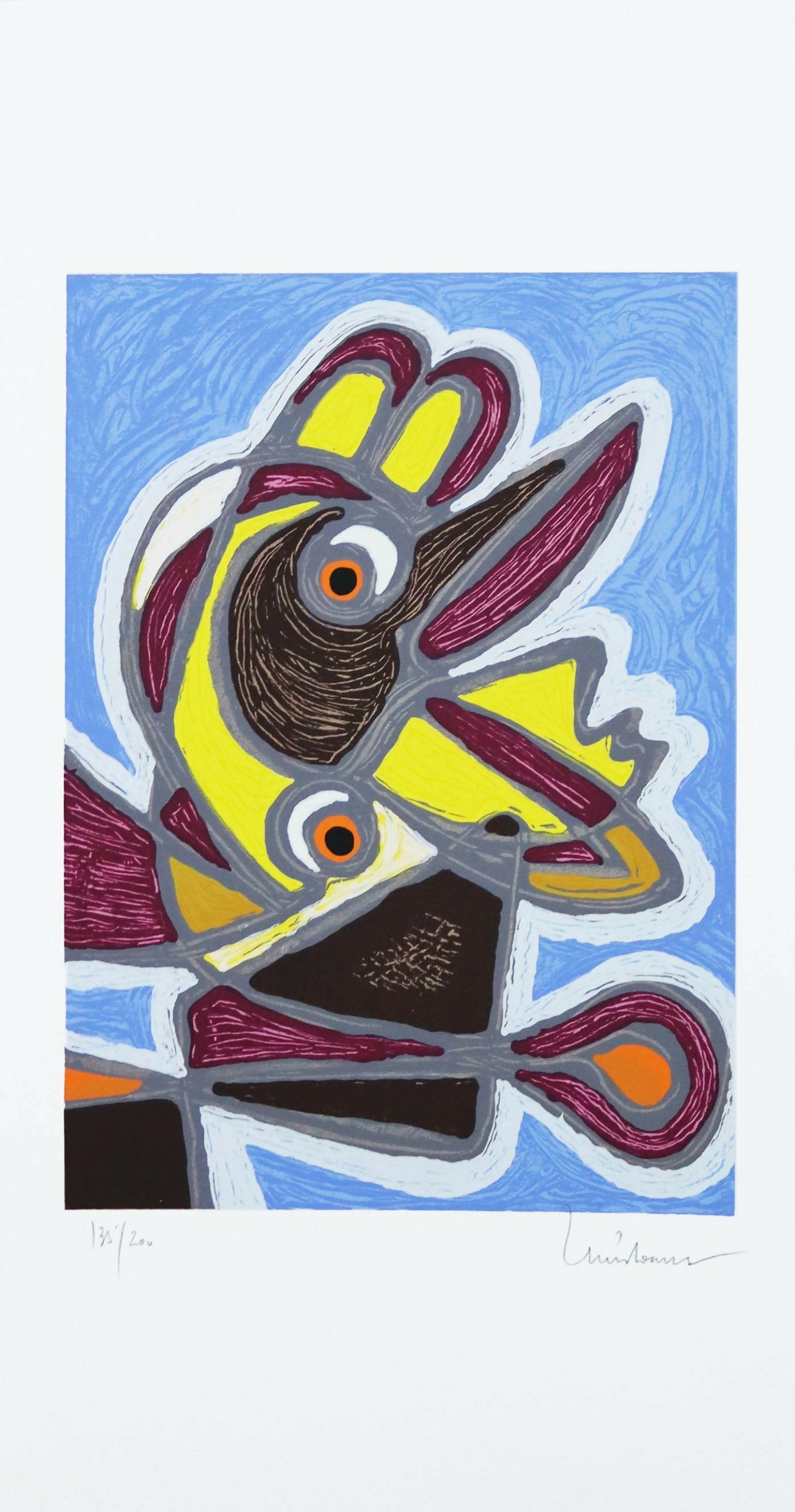 Luis-Soares-KK1-Mascaras-II-Serigraffia-s-papel-135-200-mancha-30x22-cm-total-50x26-cm-scaled