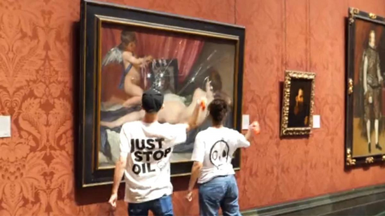 Manifestantes da Just Oil destroem pintura na National Gallery