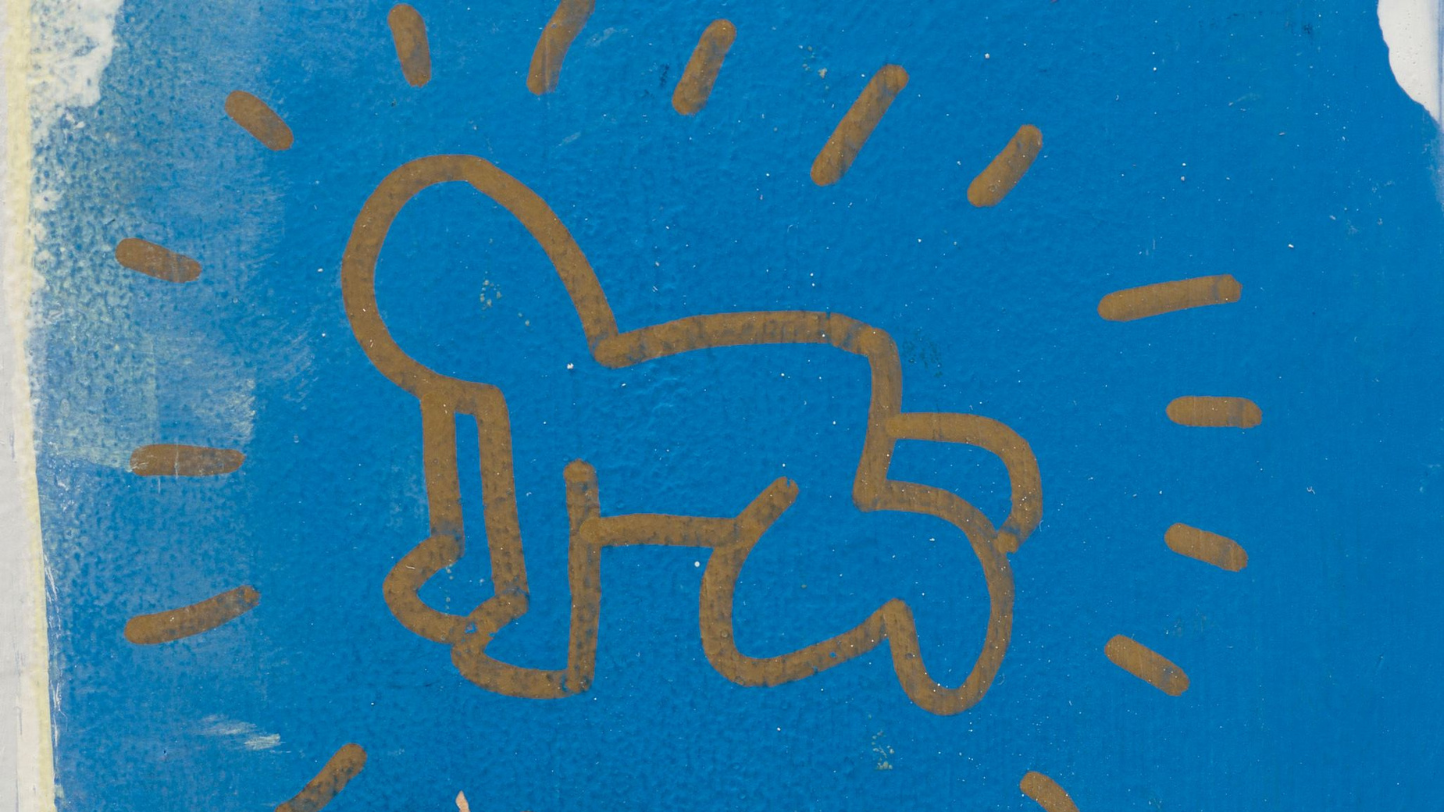 Pintura de Keith Haring cortada da parede do quarto do artista será vendida em leilão | P55 Magazine | p55-art-auctions