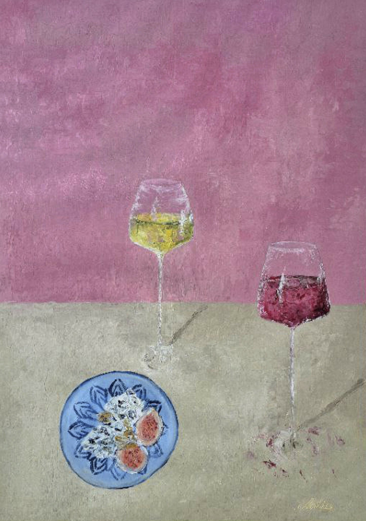 Anastasia Antia - Two Glasses of Wine - Pintura