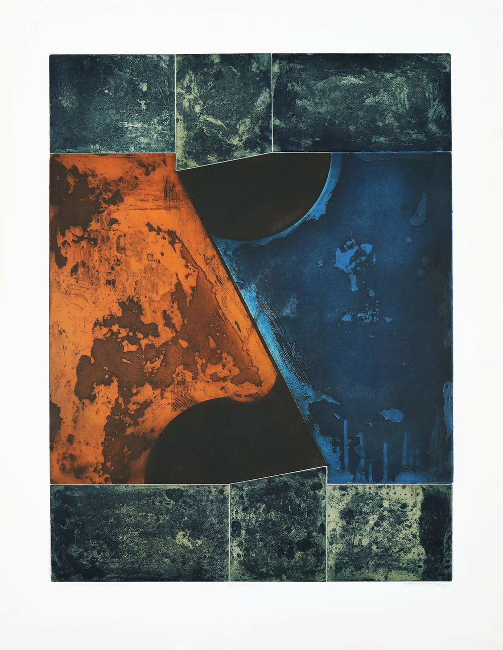 Gil-Teixeira-Lopes-La-Clé-de-Gil - Grabado en papel n.º 1, 15, dimensiones 88 x 68 cm, marco 97 x 77 cm, 1970