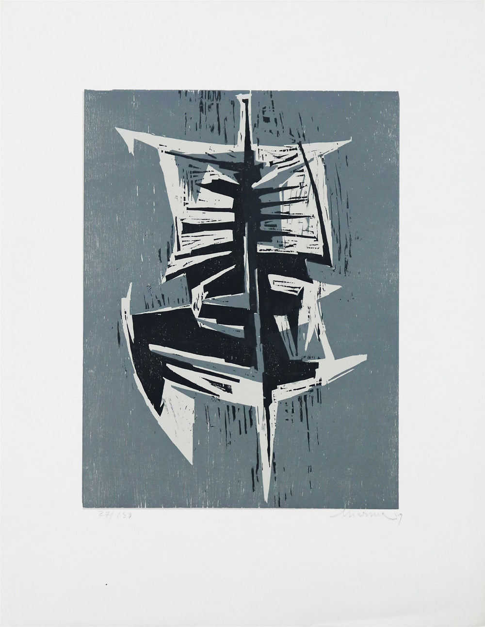 Título de Antonio Charrúa - Serigrafía - Papel n.º 27 - 150 - Mancha - 35 x 26 cm - Total: 53 x 40 cm - 1959