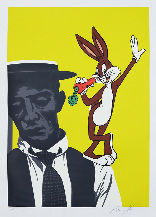 Bernard Rancillac Buster Keaton y Le Lapin - Serigrafía sobre papel 39 x 200 cm - 70 x 50 cm - 2002
