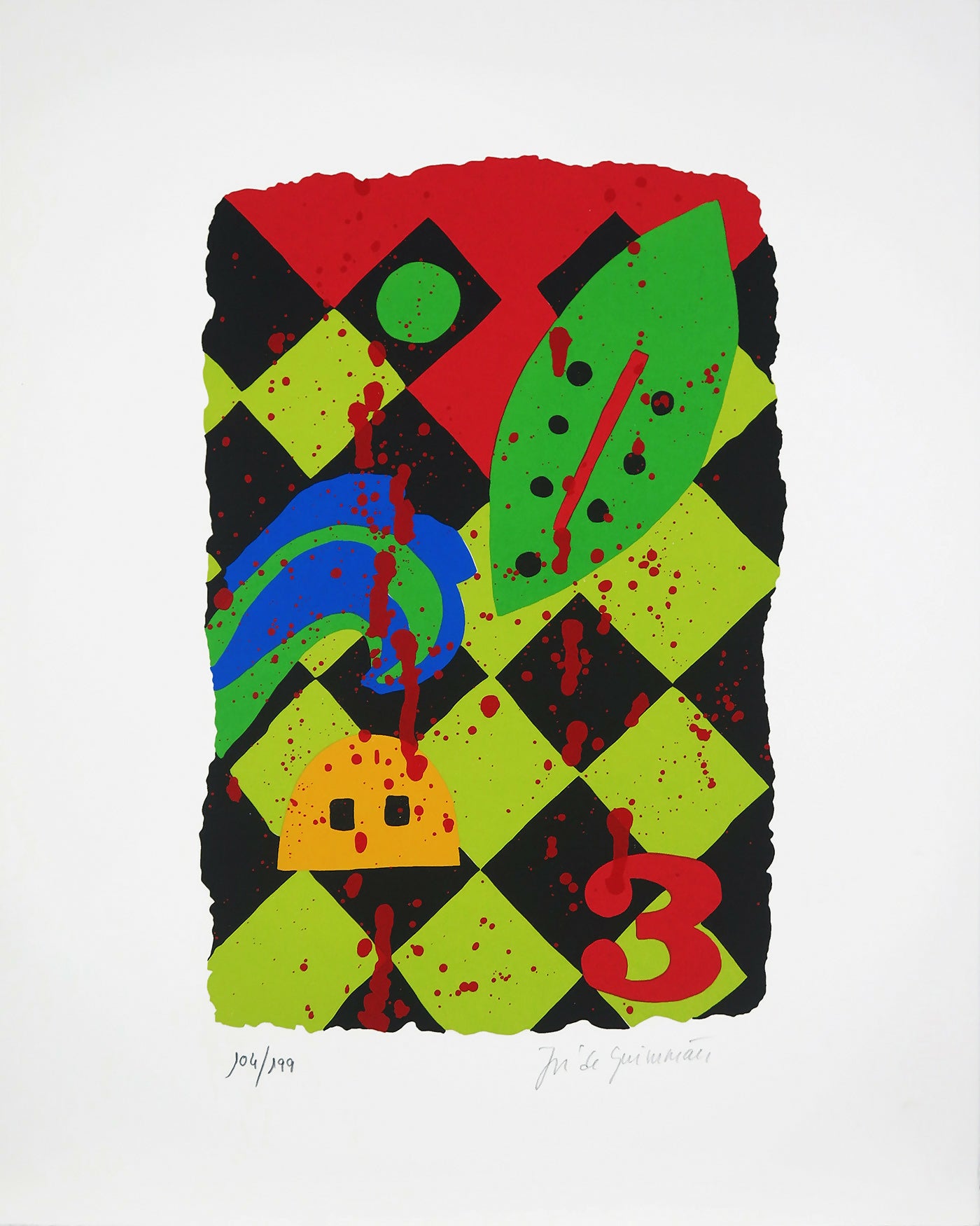 CR2914-Jose-de-Guimaes-Serie-desenhos-na-areia-serigrafia-sobre-papel-no-104-199-mancha-30x195-total-43x34cm