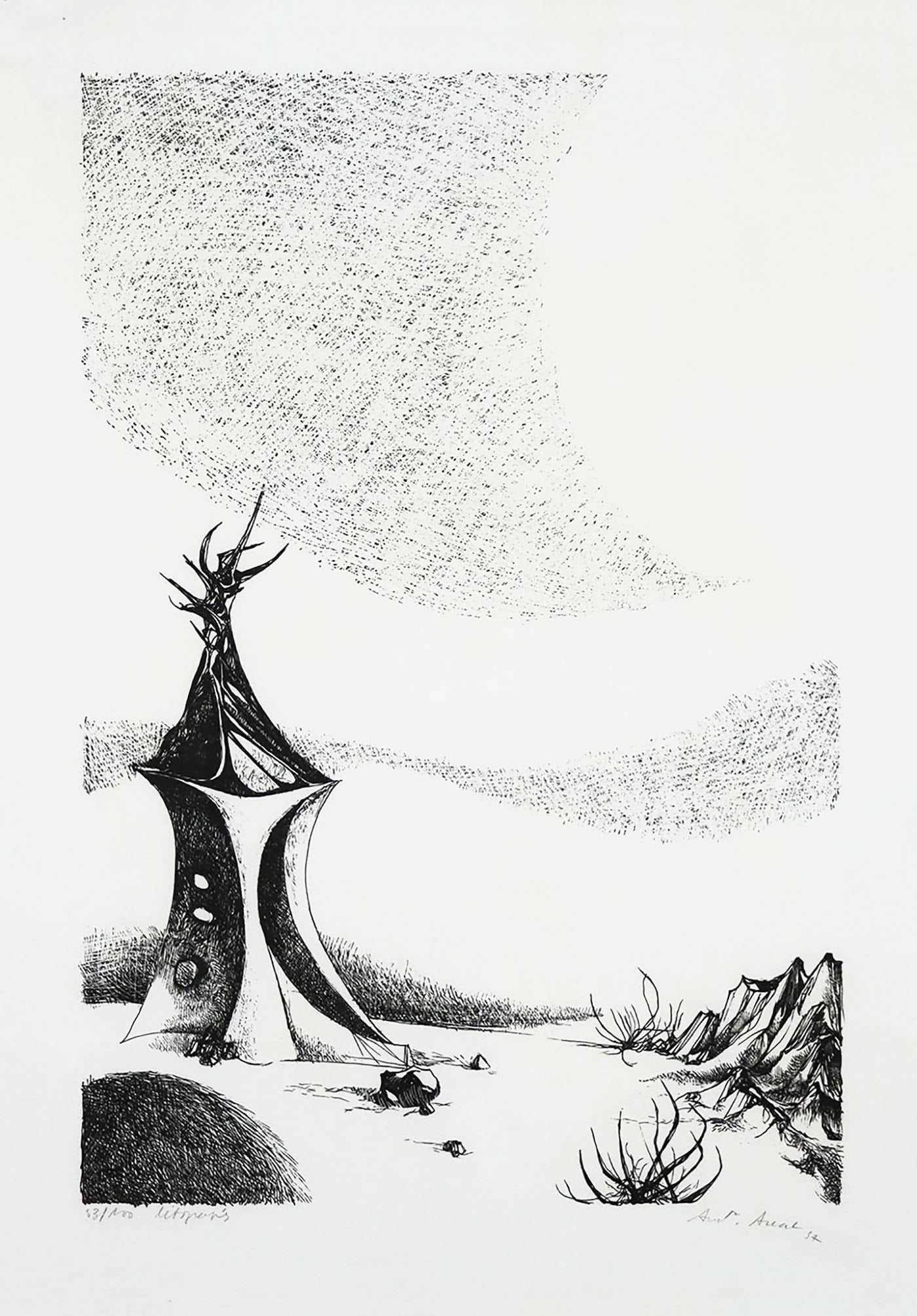 Antonio-Areal-s-titilo-Litografia-s-papel-53-100-dim53x36-cm-mold-69x53-cm-1957