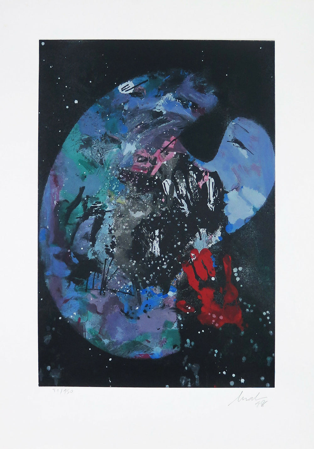 CR179-Artur-Bual-screenprint-on-paper-no-91-150-dim-stain-53x36-cm-dim-total-70x50-cm-1998