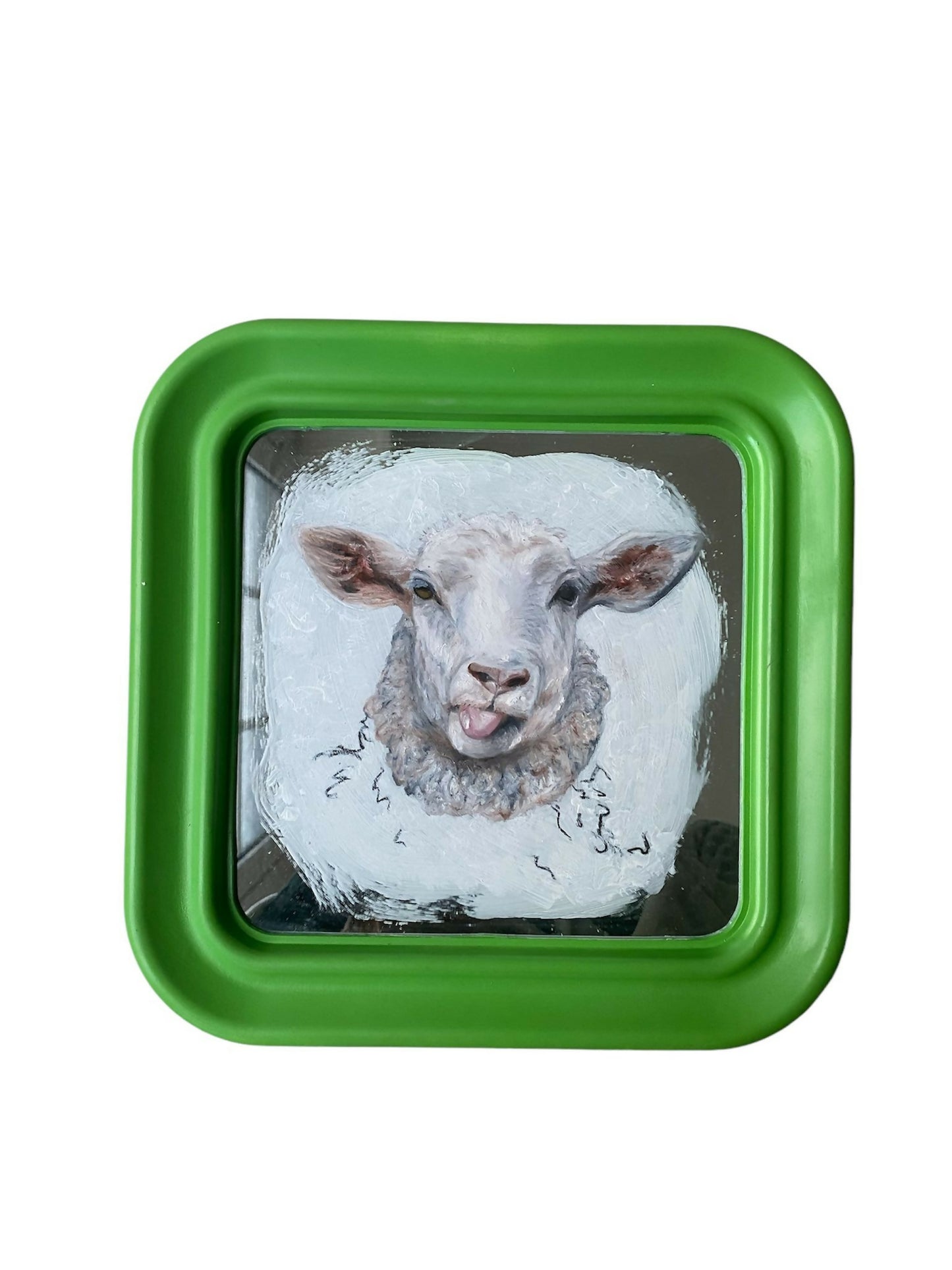 pastel e gesso sobre espelho