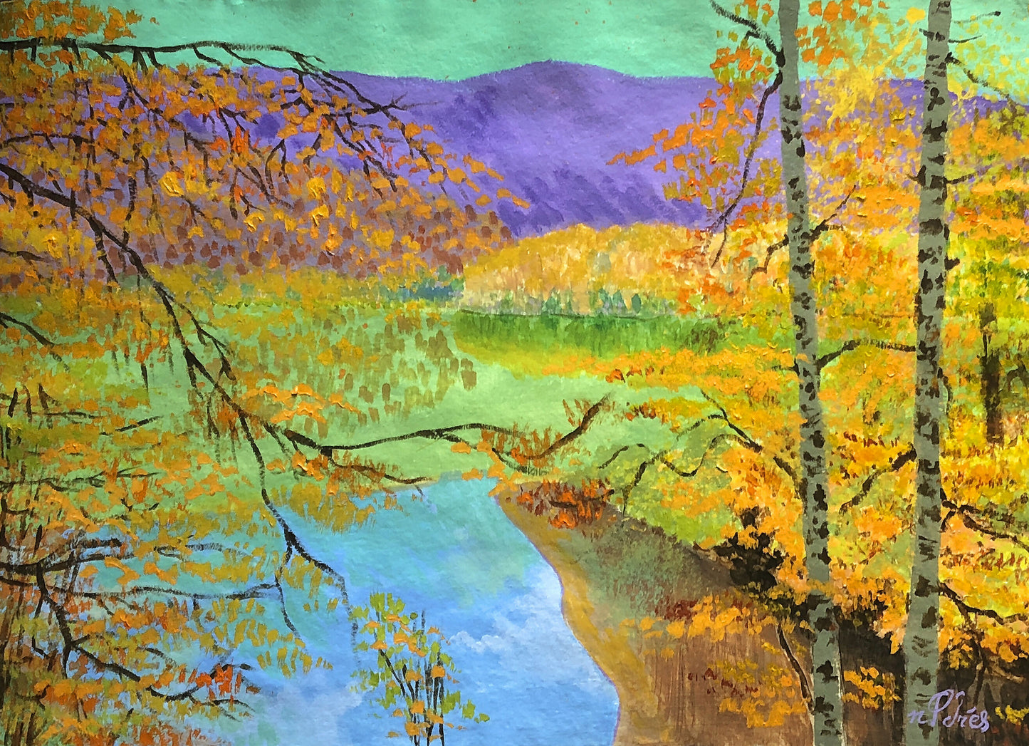 Andres Calderon Sanchez - Floresta de Irati nos Pirineus - Pintura