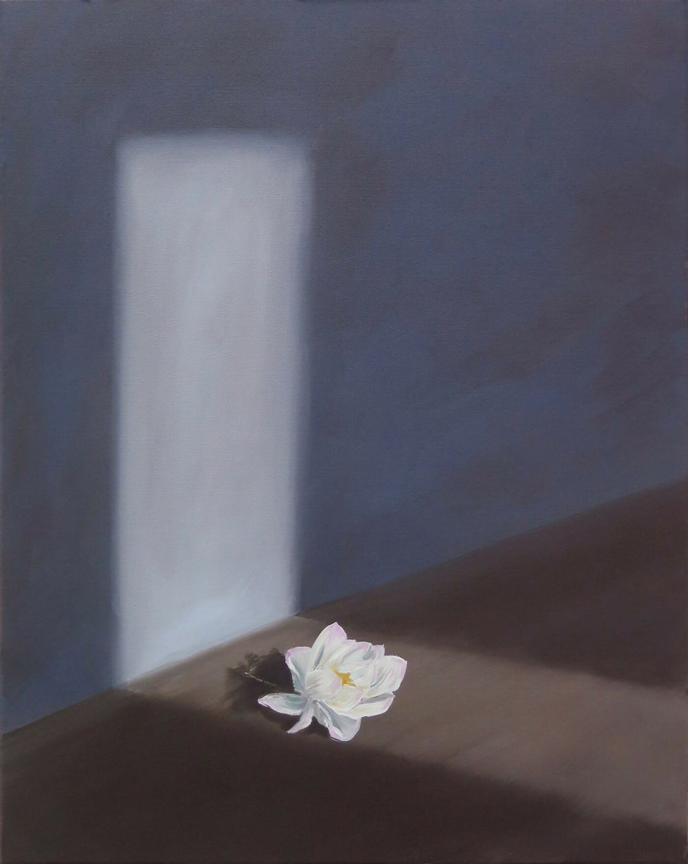 Cristina García.-Lotus.-Serie-Quiet.-Óleo sobre lienzo.-dim.-total.-90x70cm.-2021