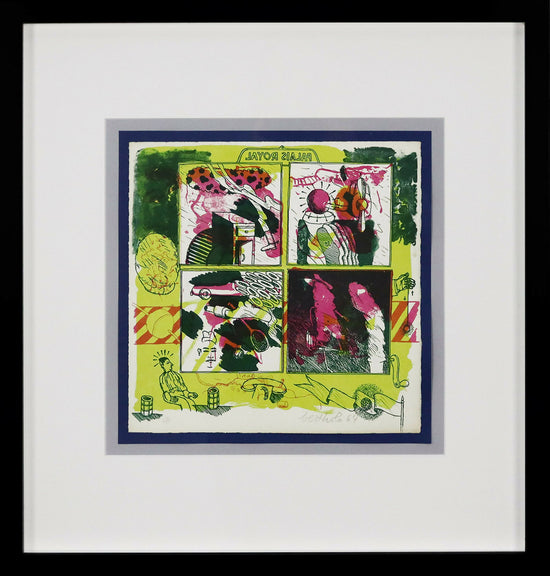 
                  
                    René Bertolo, Palacio Real, Litografía, papel PA, dimensiones 24 x 24 cm, molde 49 x 47 cm, 1964
                  
                