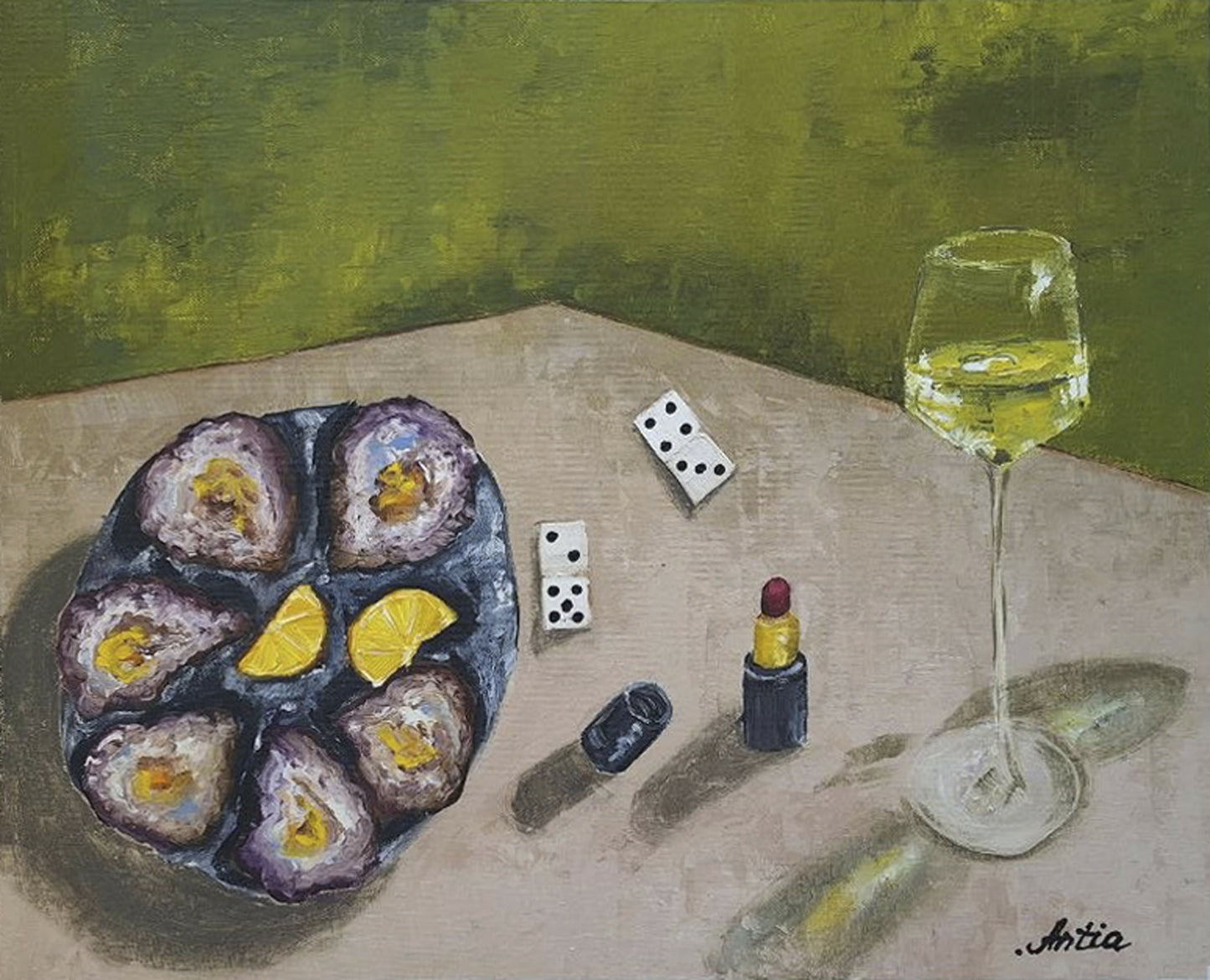 Anastasia Antia - Two Glasses, 2026 - Pintura