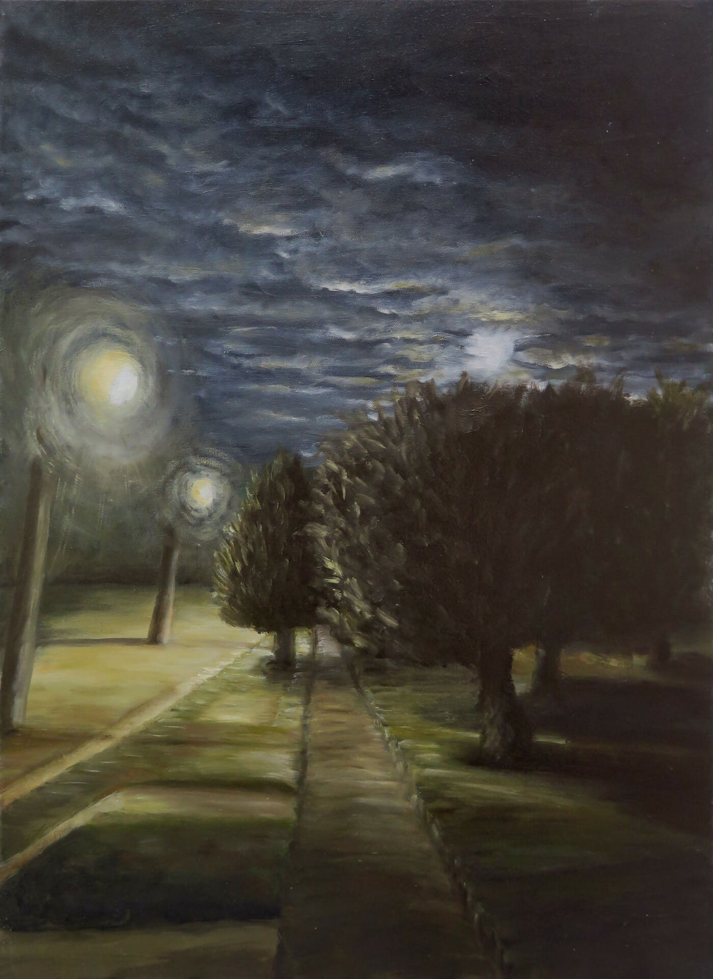 Cristina García - Nadie en el jardín - Serie - Silencio... - Óleo sobre tela - 70 x 50 cm - 2021