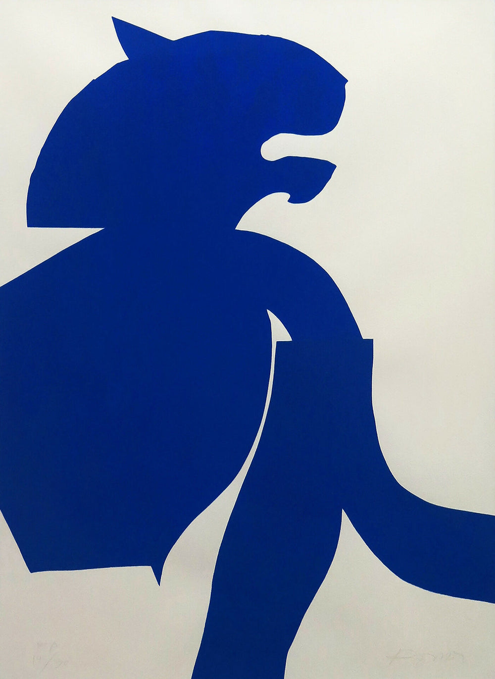 Julio Pomar Blue Tiger, serigrafía sobre papel, EA 14 30 1