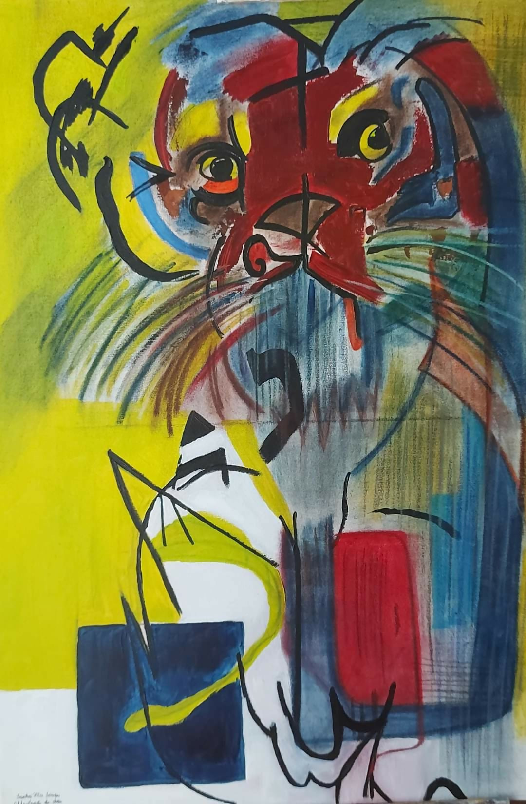 Tigre de Júlio Pomar 70X100 Mista sobre Tela - 2023