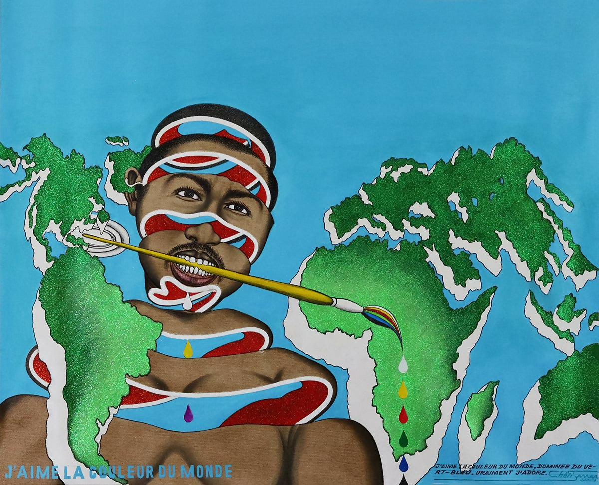 Cheri-Samba-Jaime-la-couleur-du-monde-Tecnica-mista-s-tela-76x95-cm-2004