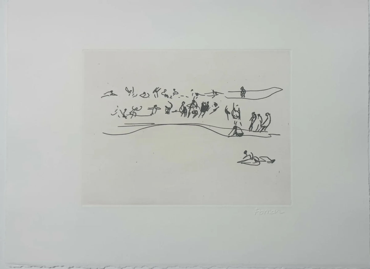 Júlio Pomar - Gravura, chancela selo branco do artista - Gravura