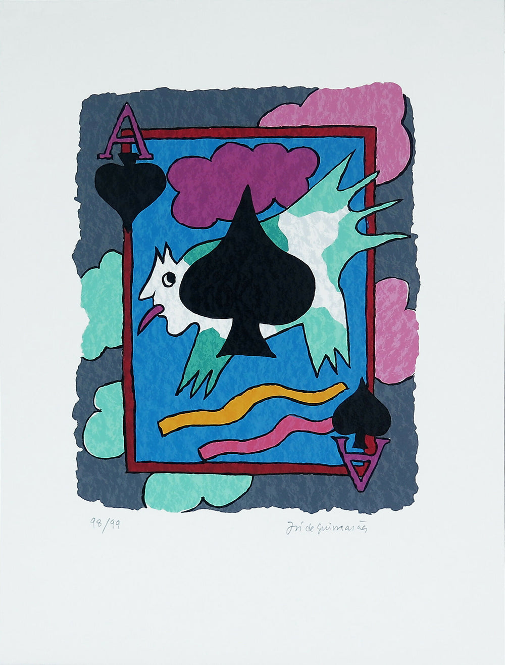 CR41-José de Guimarães-Serigrafía sobre papel-98-99-50X375-cm