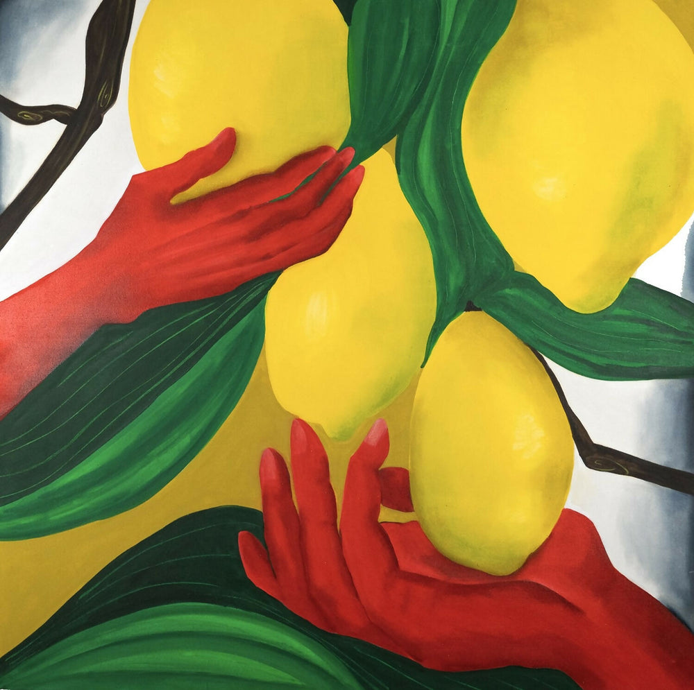 El recolector 100 x 100 cm., mixta sobre lienzo_2024