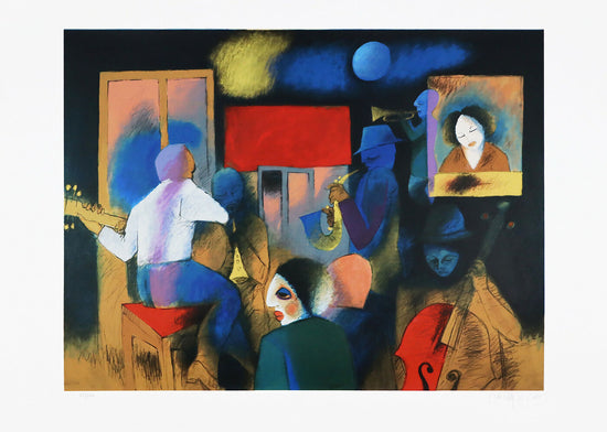 
                  
                    Roberto-Chichorro-Musiqueiros-aller-Parteien-Siebdruck-auf-Papier-75-150-Fleck-60x80-cm-insgesamt-72x100-cm-2023
                  
                