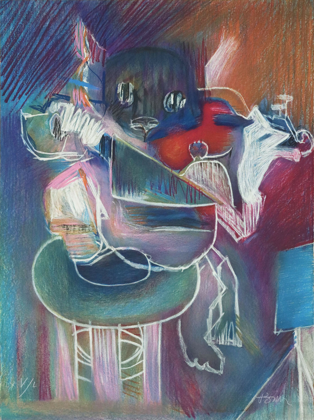 Julio-Pomar-Gato-Musico-serigrafia-s-papel-no-XV-L752x565-cm2002