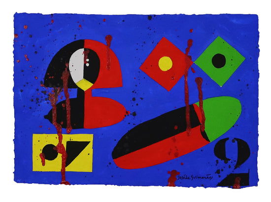Jose-de-Guimaraes-s-Titel-Gouache-s-Büttenpapier-20-x-30-cm
