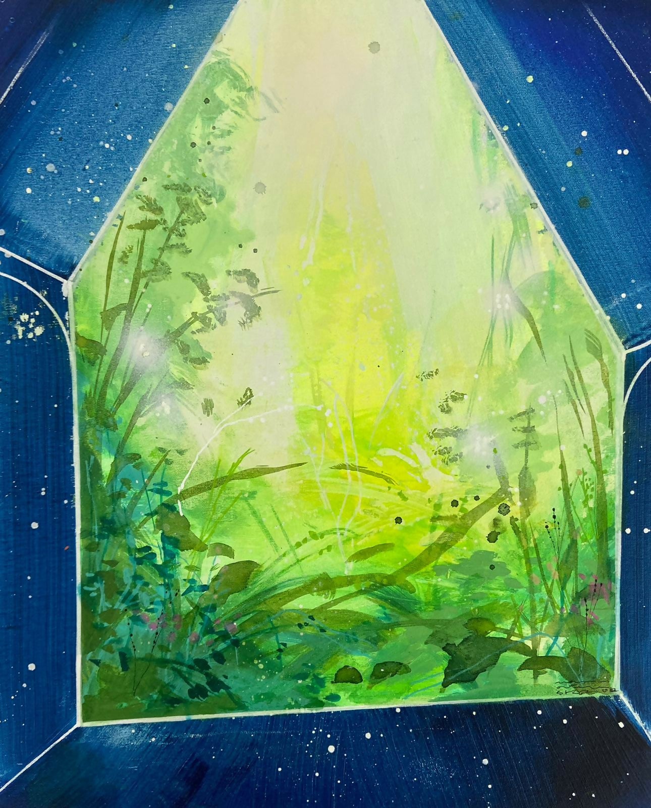 Sagrado 50 x 40 cm., mixya sobre lienzo