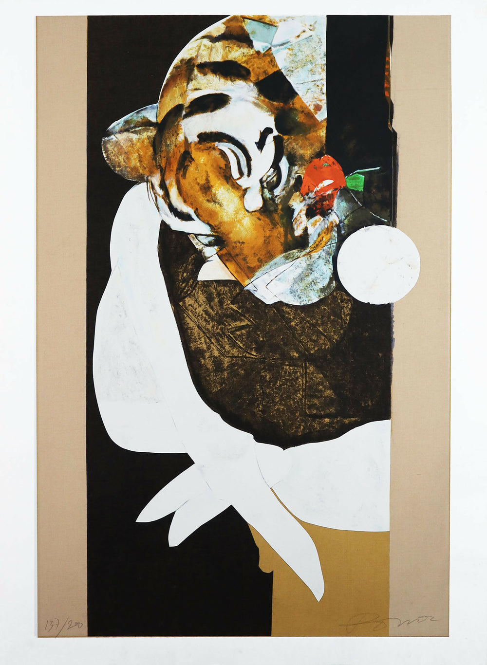 Julio-Pomar-Tigre-serigrafia-c-colagem-e-tinta-acrilaca-s-tela-no137-200-mancha-74x49-total-80x58-cm-1979