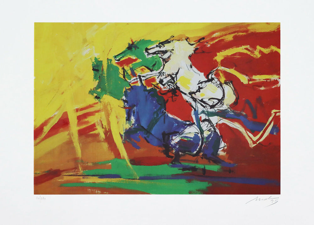 Artur-Bual-Cavalos-silkscreen-s-paper-10-140-stain-38x55-cm-total-50x70-cm-1995