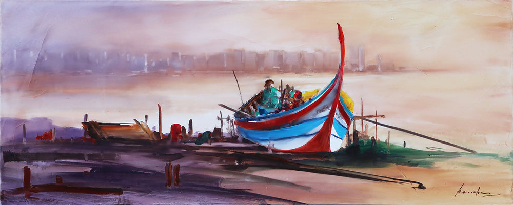 Antonio-Neves-Figueira-da-foz-lienzo-acrilico-40x100-cm