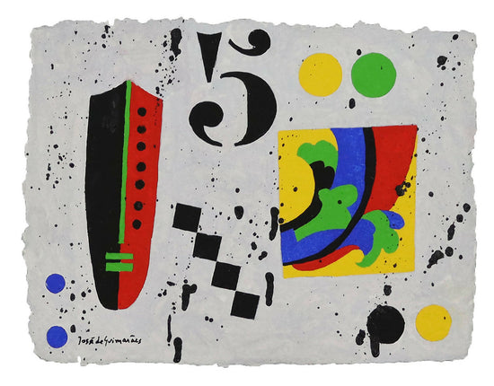 Jose-de-Guimaraes-s-Titel-Gouache-s-Büttenpapier-29x39-cm-Form-59x68-cm