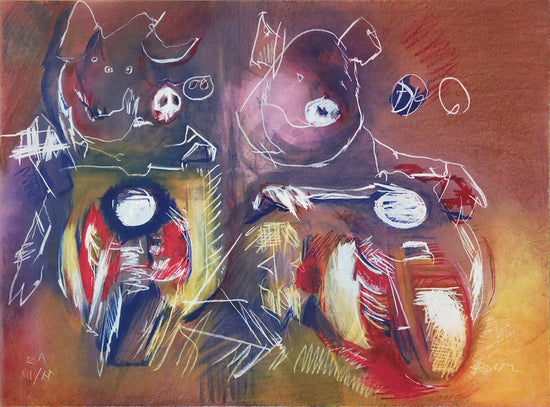 Julio-Pomar-The-Little-Pigs-of-Lambretta-lithography-on-paper-65x67-cm