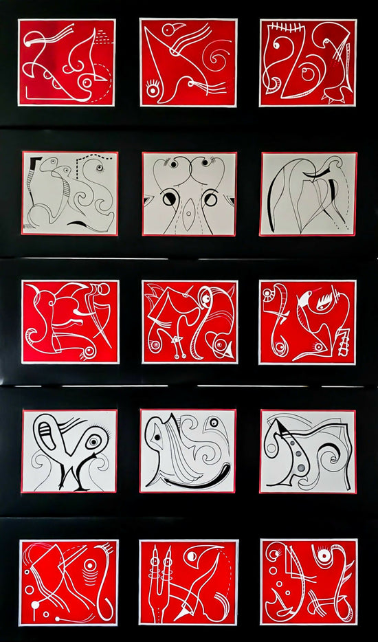 5 x 3 are not 15 no. 2 -60 x 100 cm enamel and pen on canvas 2025