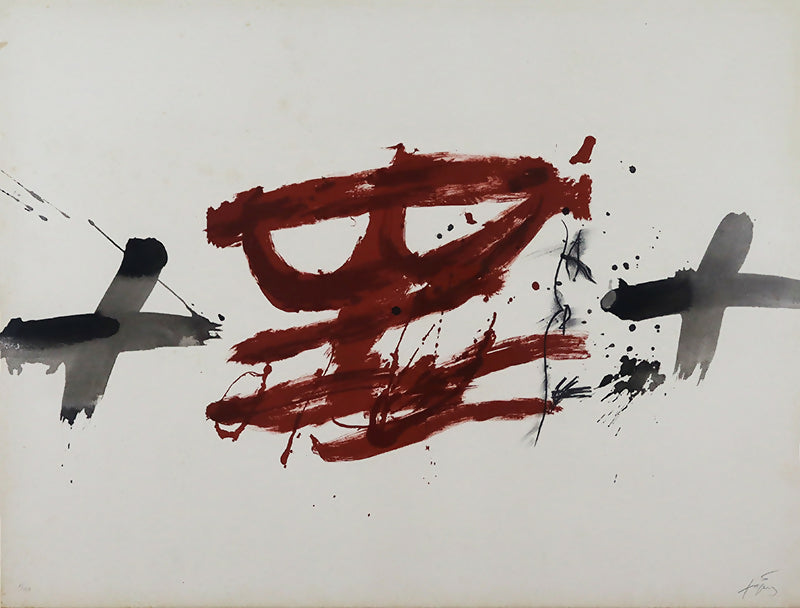 Antonio-Tapias-Serie-Nocturn-Mattinal-Lithography-intervened-1-100-55x77-cm-1970