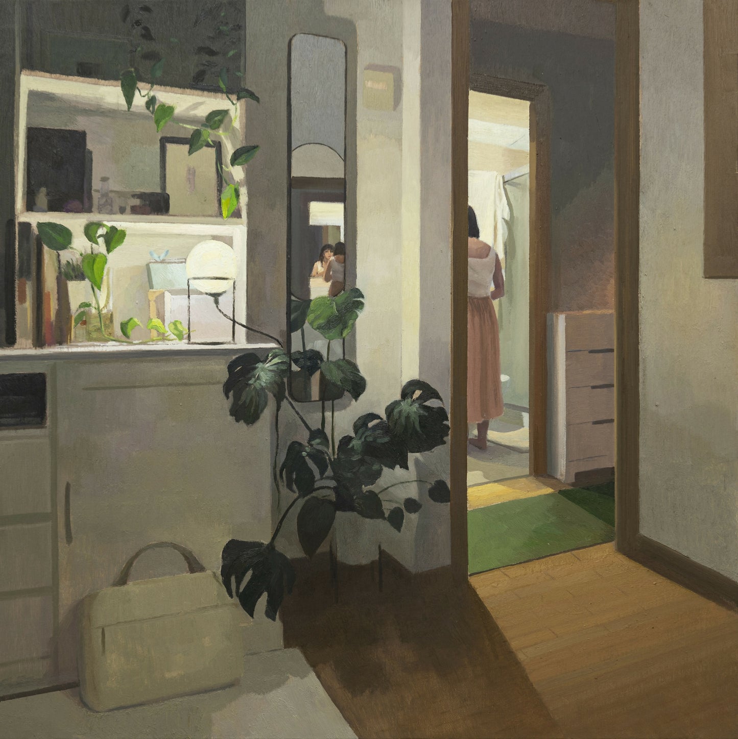 Desmaquillándose 60 x 60 cm., óleo sobre lino_2024