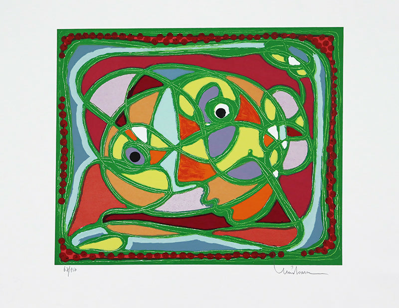Máscaras de Luis Soares - serigrafía sobre papel artesanal - n.º 67 - 150 - mancha - 38 x 45 cm - total 50 x 65 cm