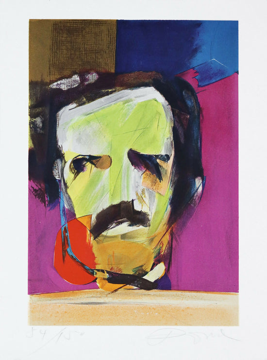 Julio-Pomar-Edgar-Allan-Poe-Siebdruck auf Papier-84-150-Flecken-335x23-cm-gesamt-40x30-cm