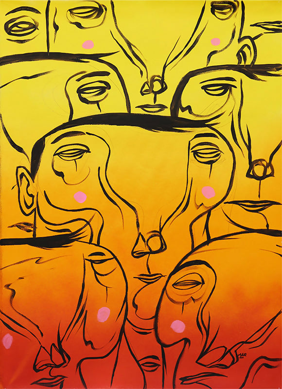 Goncalo-Mar-Crowded-Watchers-Tecnica-error-s-tela-100x70-2025
