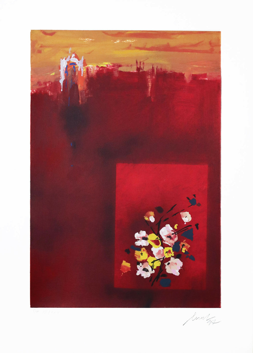Artur-Bual-s-title-silkscreen-s-paper-PA-VII-XXV-stain-55x37-cm-total-70x50-cm-1997