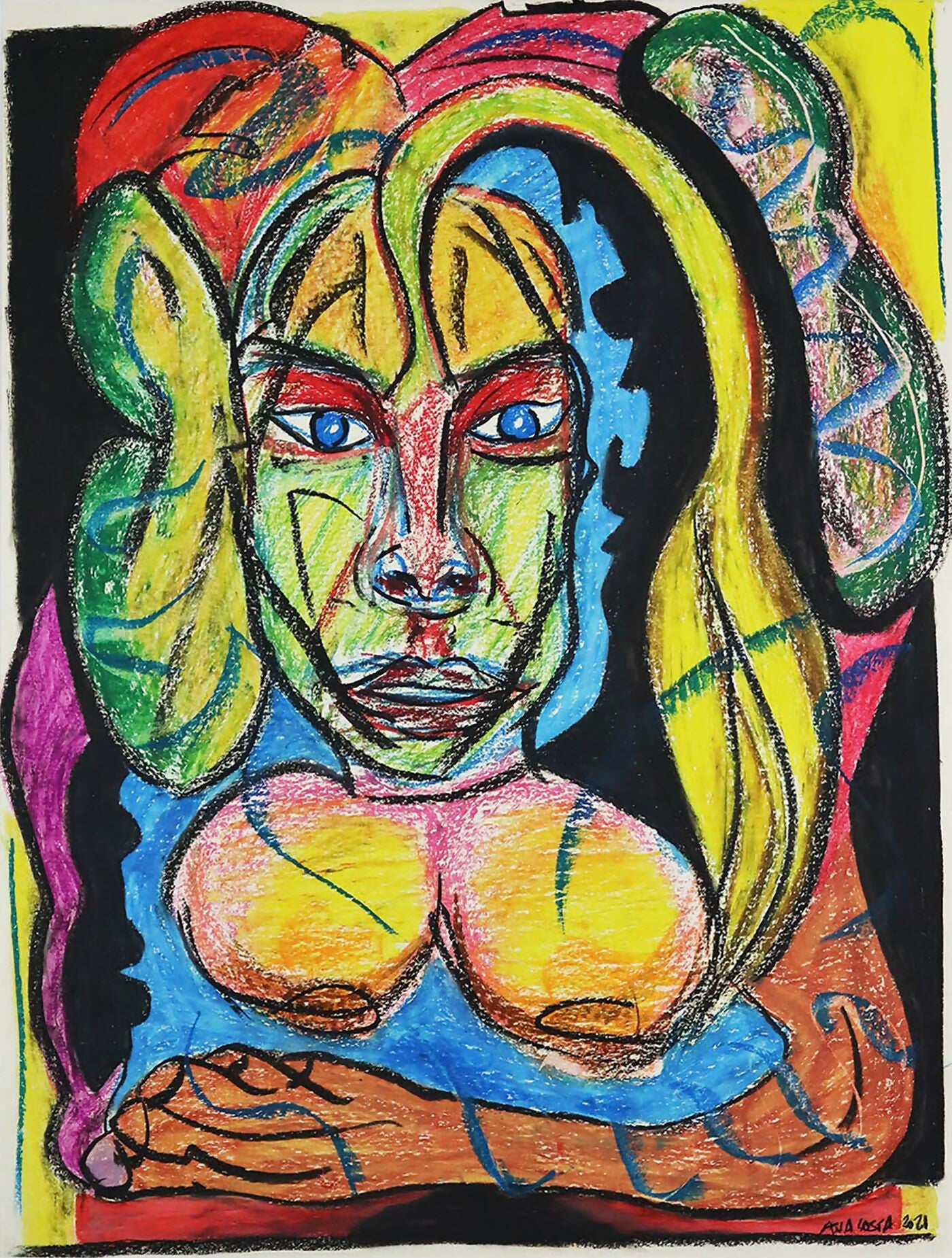 Ana-Costa-s-titulo-Tecnica-mista-s-papel-92x70-cm-mold-109x89-cm-2021.