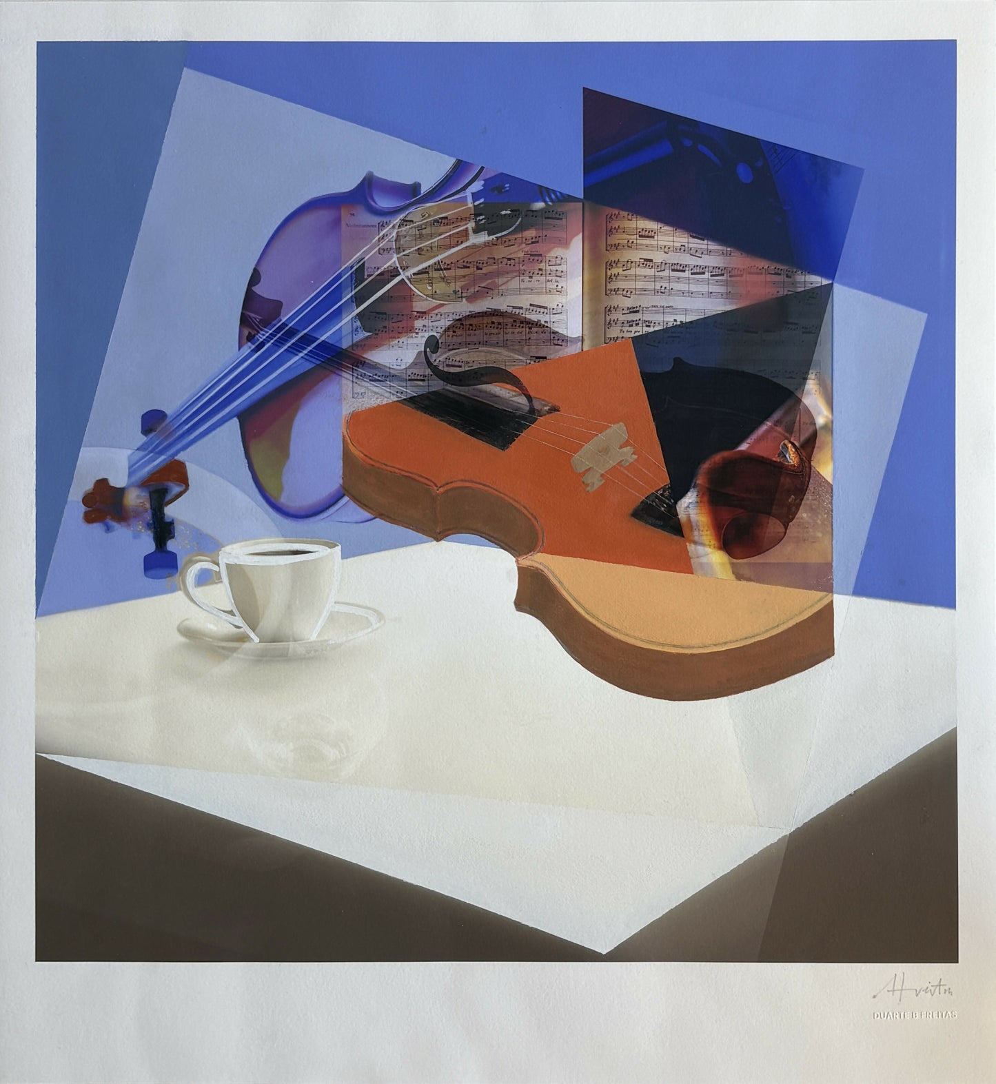Duarte B Freitas - Violino, café e copo - Pintura