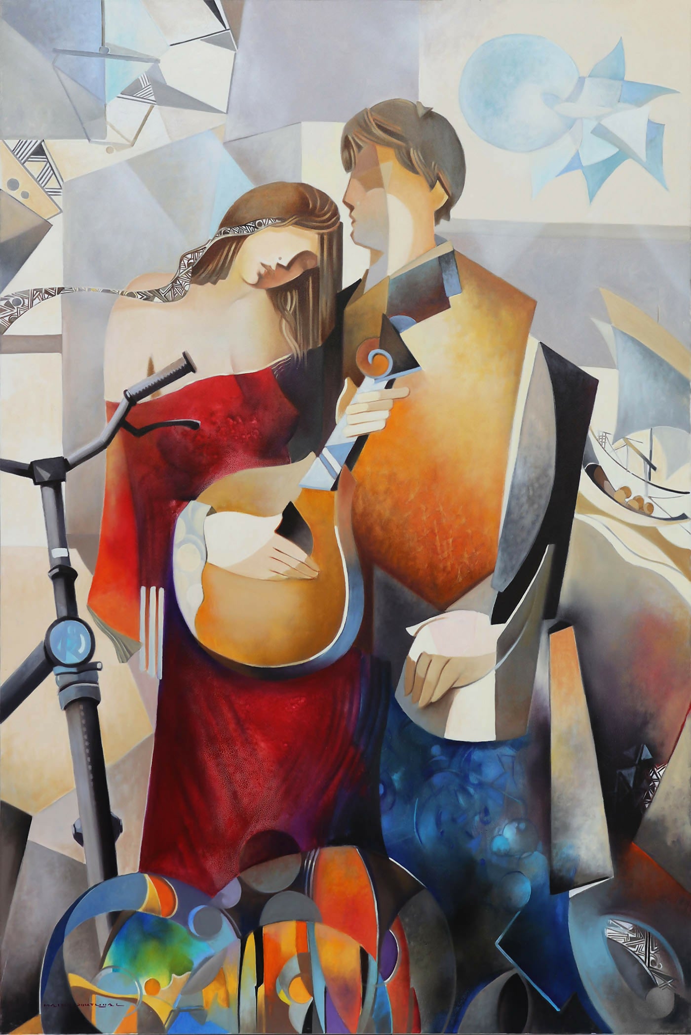 Mario-Portugal-Assim-nasceu-um-grande-amor-Oleo-s-tela-150-x-100-cm