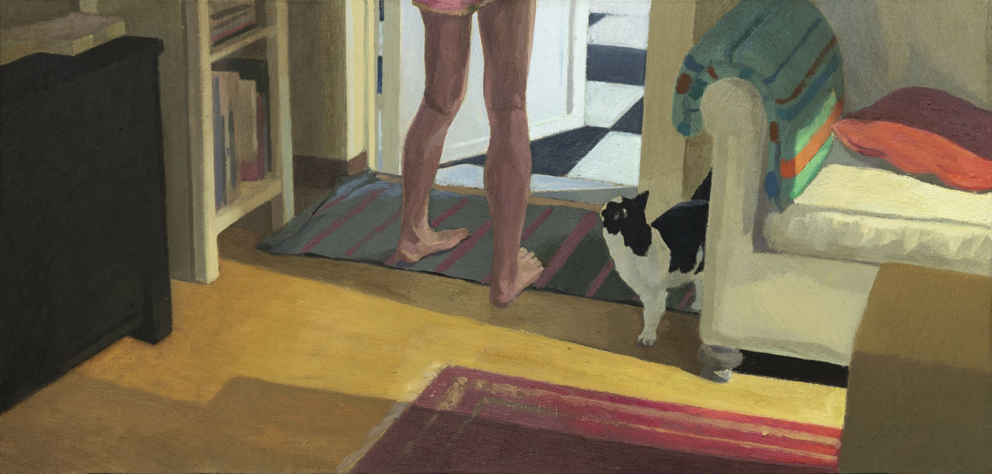 Gato curioso 24 x 50 cm., óleo sobre lienzo_2024