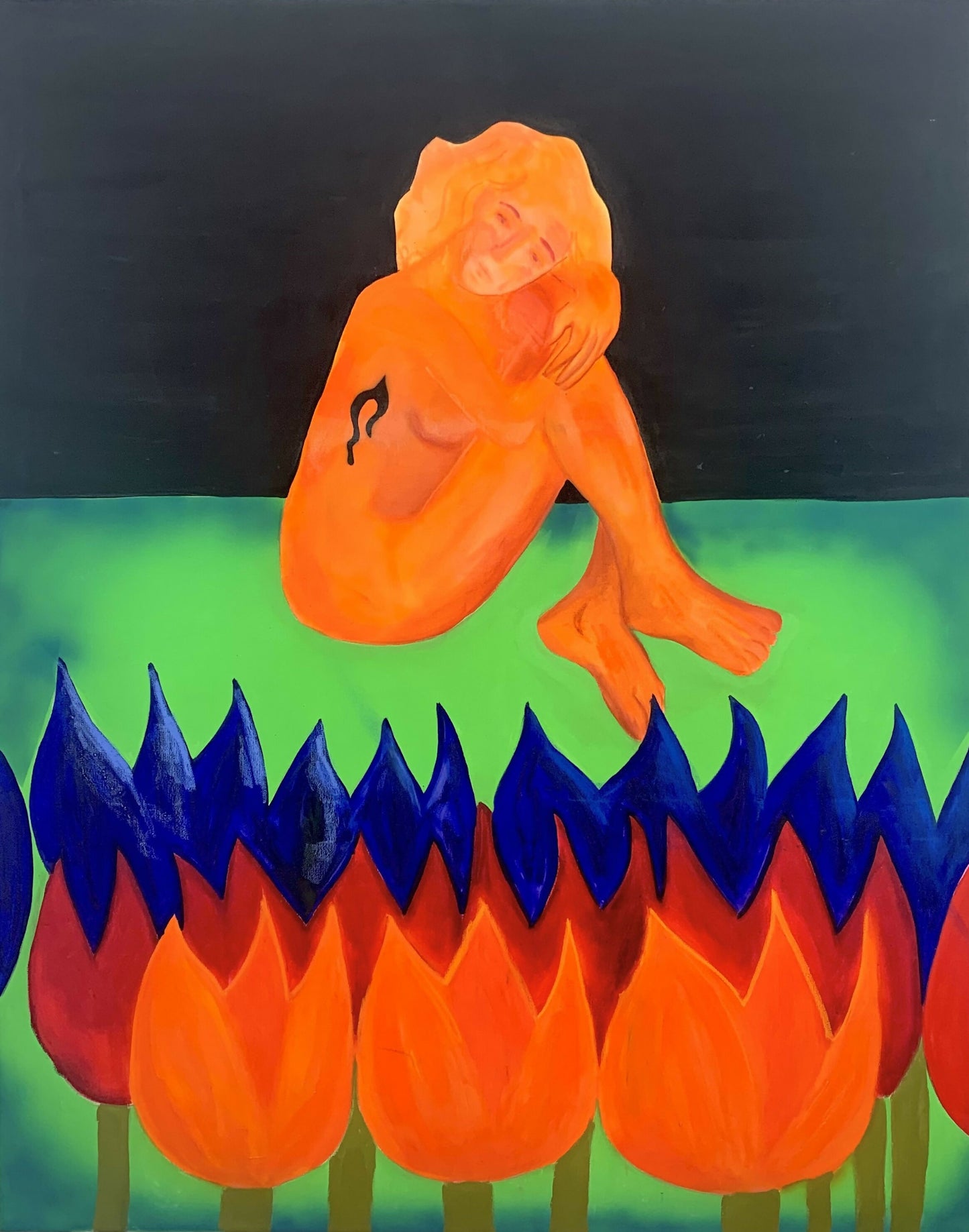 Adulthood brougth unseen pressures 146 x 114 cm., mixta sobre lienzo_2024