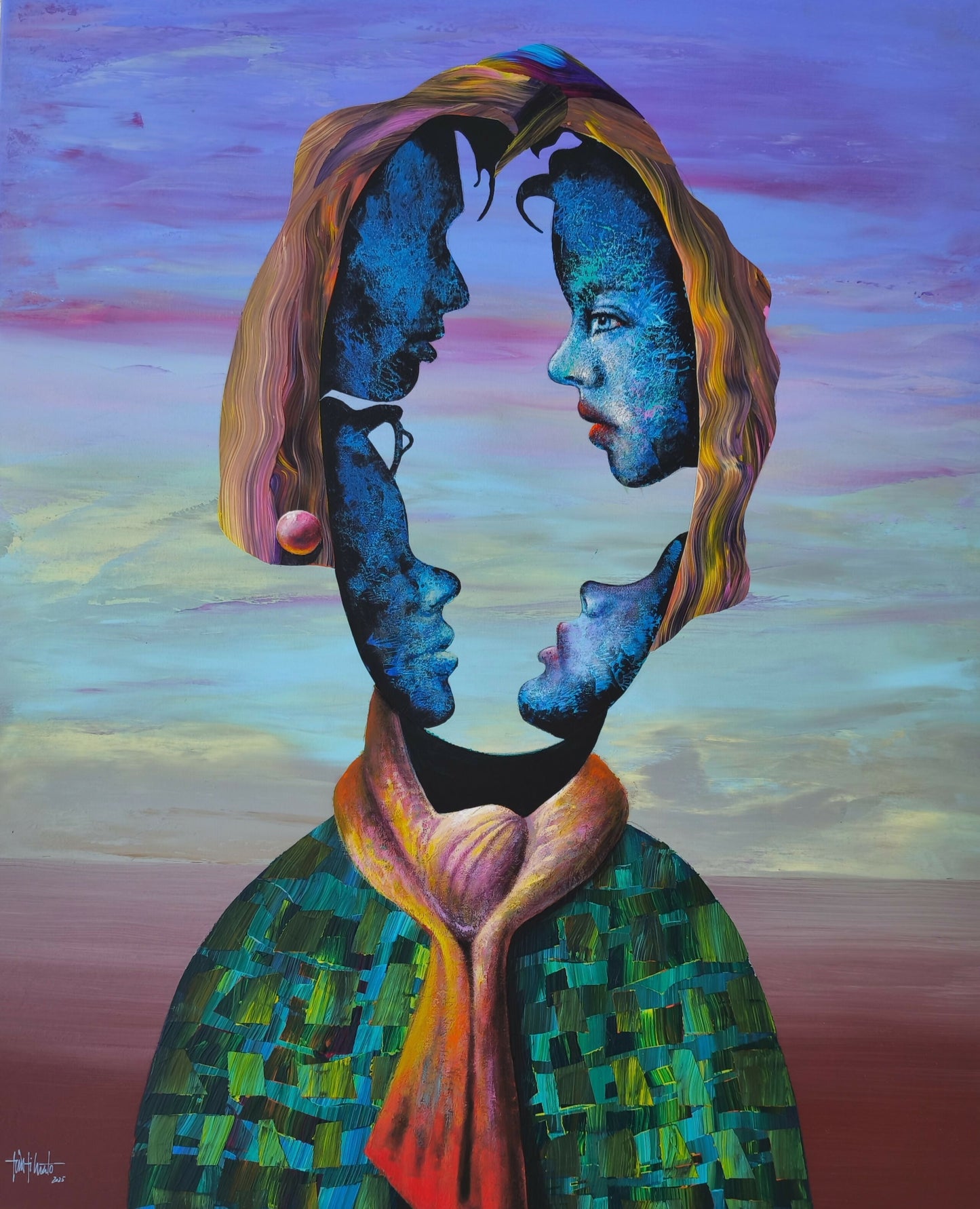 A Reunião Acrílico sobre tela (100x80x4cm) 2025