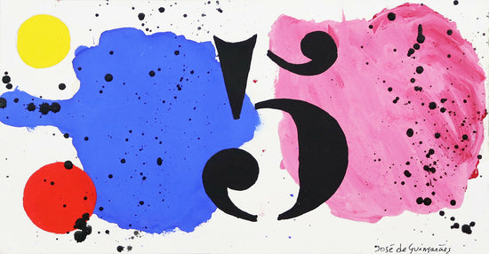 Jose-de-Guimaraes-Gouache-Textur-auf-Papier
