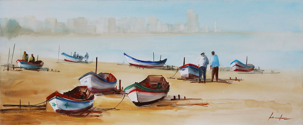 Antonio-Neves-Figeira-da-Foz-lienzo-acrílico-100x41-cm