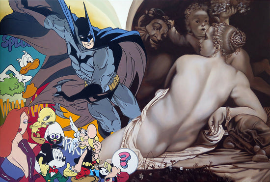 Silvio-Fiorenzo-Batman-und-Carraci-Acryl-auf-Leinwand-100-x-150-cm-.