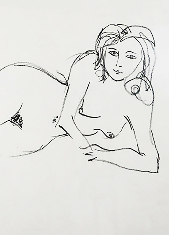 Dibujo del título de João Cutileiro en tinta china, papel, 89 x 139 cm, 2009, corte 1